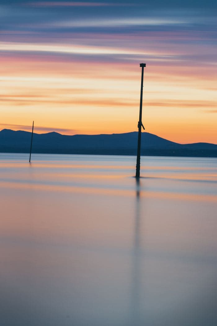 Sunset Lake Wooden Posts