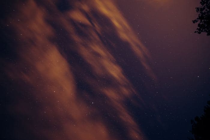 Amber Clouds Night Sky