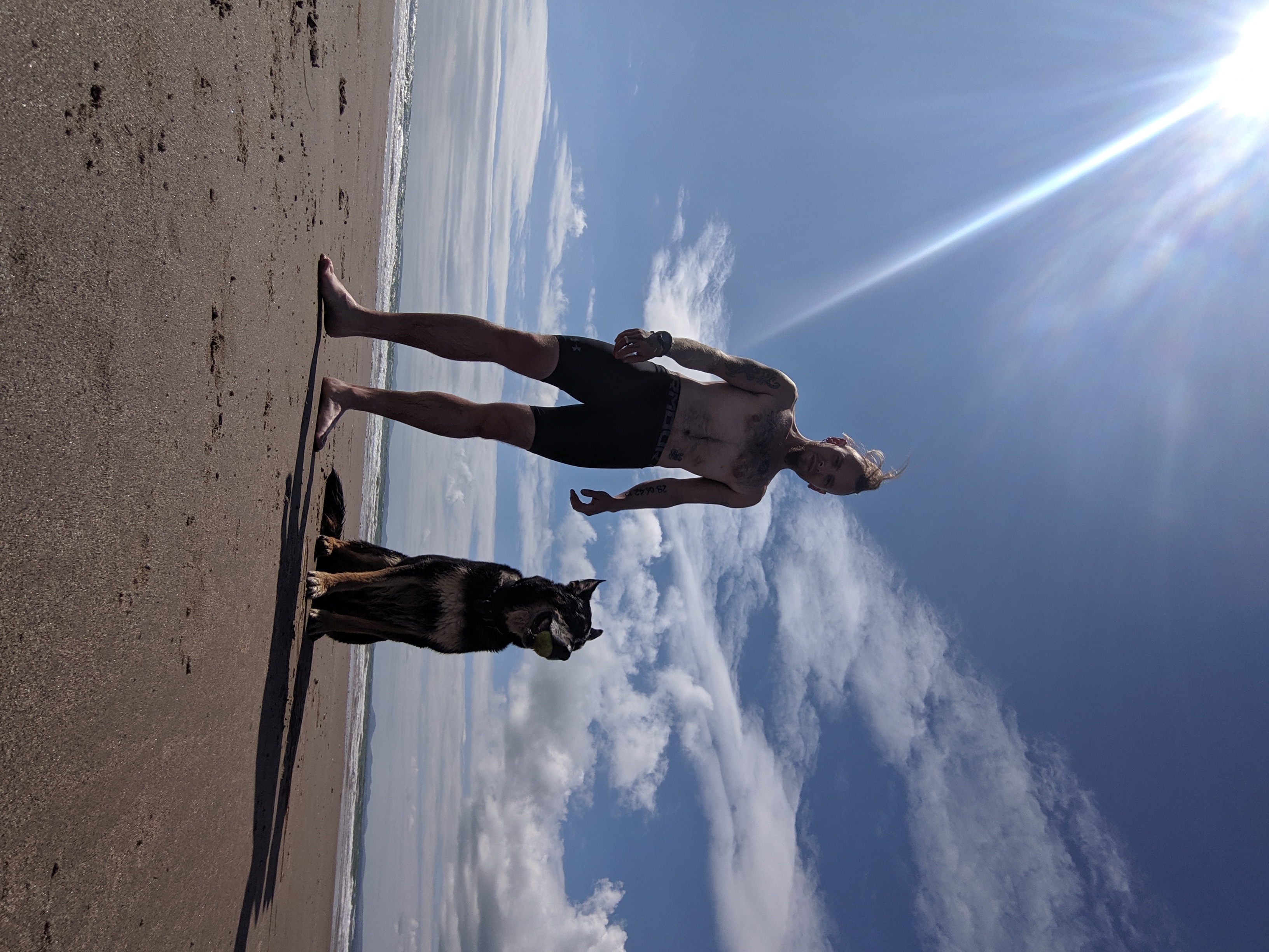 Rex and me at the beach